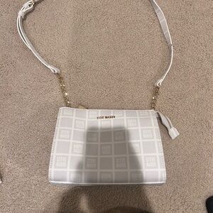 Steve Madden Logo Patterned White Crossbody Bag